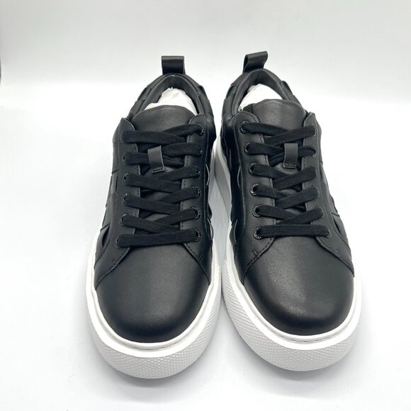 JSLIDES Womens Size 8.5 Dede Black Woven Leather Platform Sneakers‎ Shoes - Picture 2 of 13